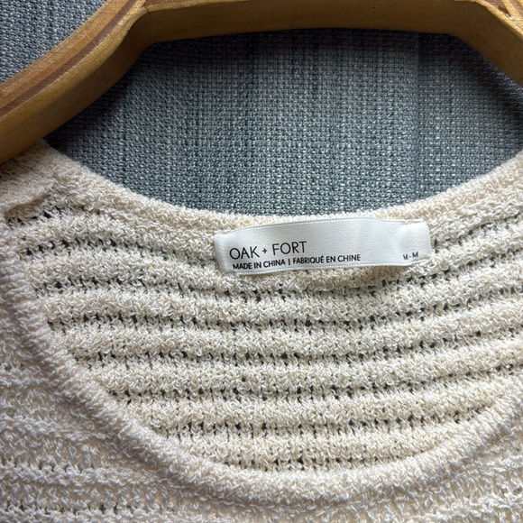🏴 OAK + FORT Cream Tank Top / crop style size medium - Picture 5 of 7